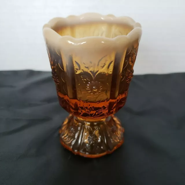 Vintage Fenton Paneled Daisy Cameo Art Glass Pedestal Toothpick Holder Urn
