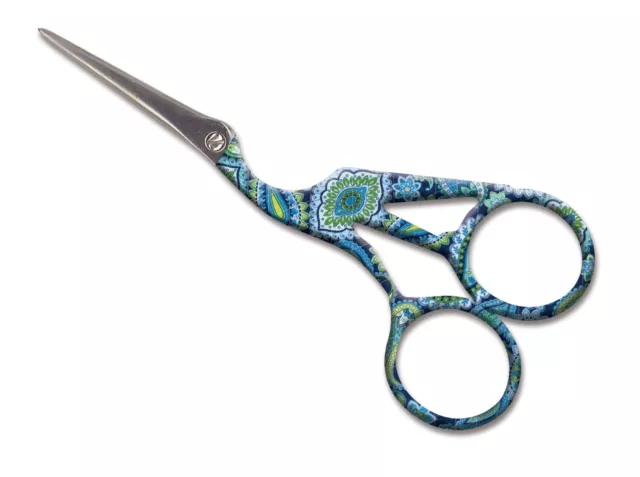 5 Pack Janlynn Embroidery Scissors 4.625"-Blue Paisley 997-1713