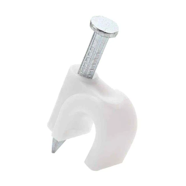 Commercial Electric Nail 20 Wh Coaxial Nail-In Clips White 20-Pack