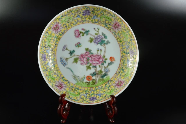 G3511: XF Chinese Colored porcelain Flower Arabesque PLATE/dish, auto