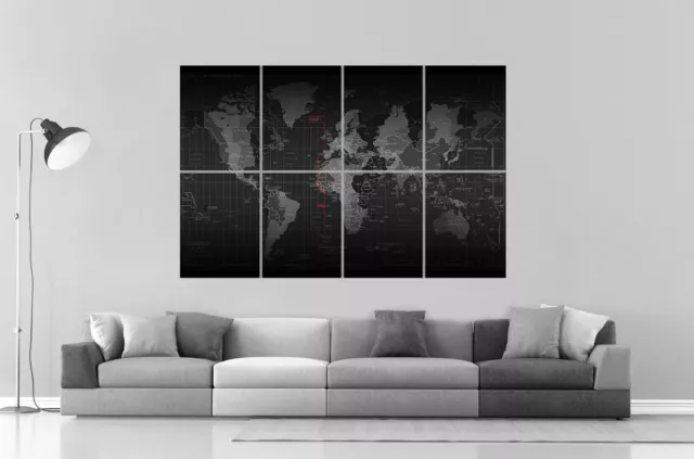 CARTE DU MONDE WORLD MAP DIGITAL VERSION Wall Art Poster Grand format A0