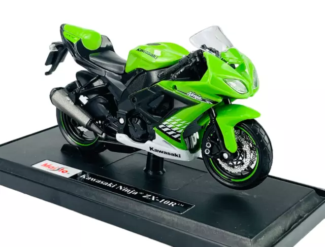 Maisto Kawasaki Ninja Zx-10R Green 1:18 Die Cast Model New In Box Motorcycle