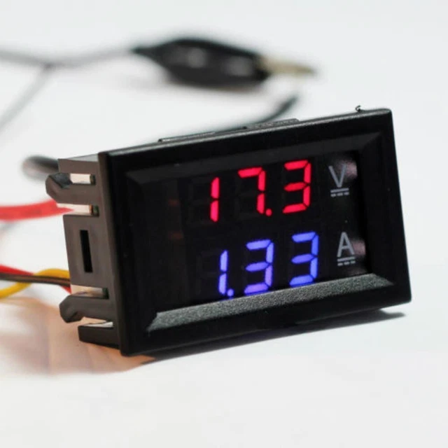 Versatile Functionality Digital Red LED Voltage Meter DC100V 10A Dual Amp Gauge