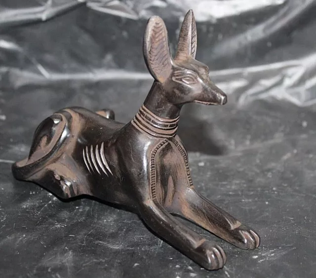 Conjunto de protección de tumba de Anubis egipcio antiguo único Estatua...