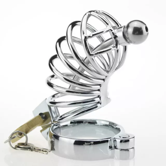 2024 NEW MALE Chastity Cage Device Men Metal Locking Belt Stainless
