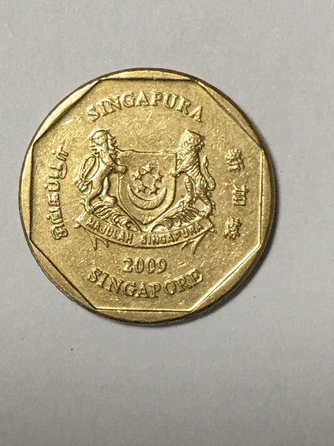 2009 Singapore 1 Dollar Ribbon Downward Coin