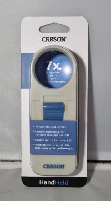 Carson 7x Aspheric LED Lighted Handheld Pocket Magnifier