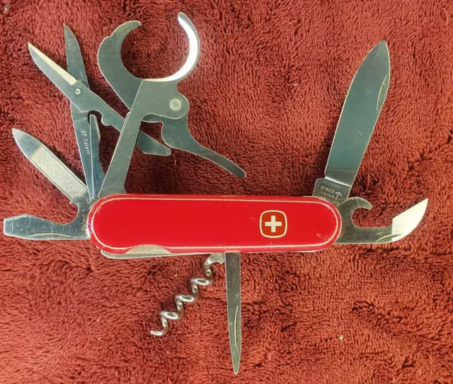 Rare Retired Wenger Cigar Cutter 85mm Red Swiss Army Pocket Knife SAK