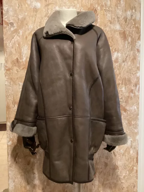 Manteau En Peau Lainée Véritable Mouton 42