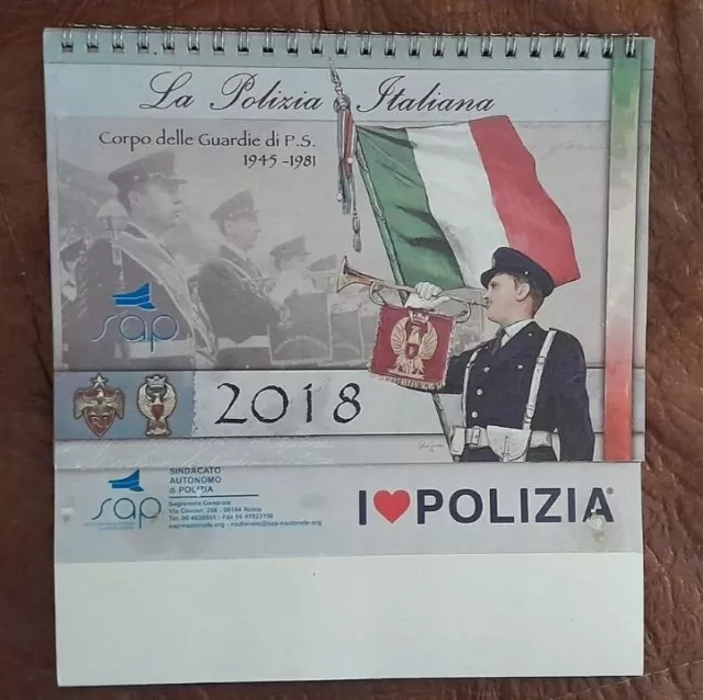Calendario da tavolo La Polizia Italiana 2018 Polizia di Stato SAP SINDACATO