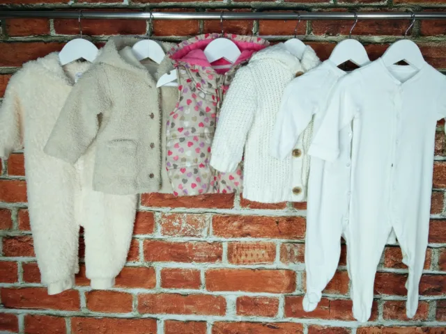 Baby Girl Bundle Age 6-9 Months Tu Next M&S Jacket Jumper Romper Babygrow 74Cm
