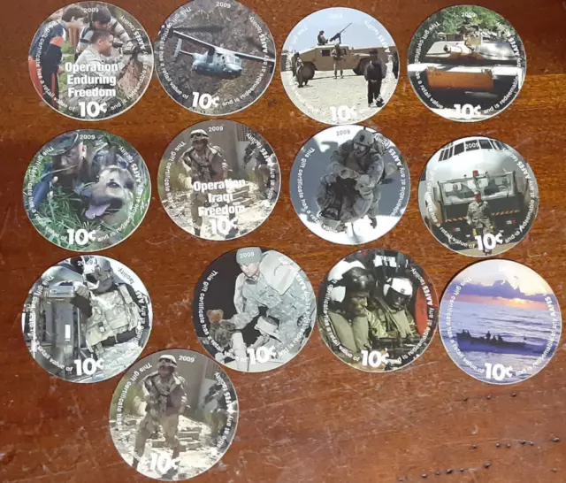 12th Print Set 10 Cent AAFES  Pogs 2009 printing  A.U. condition