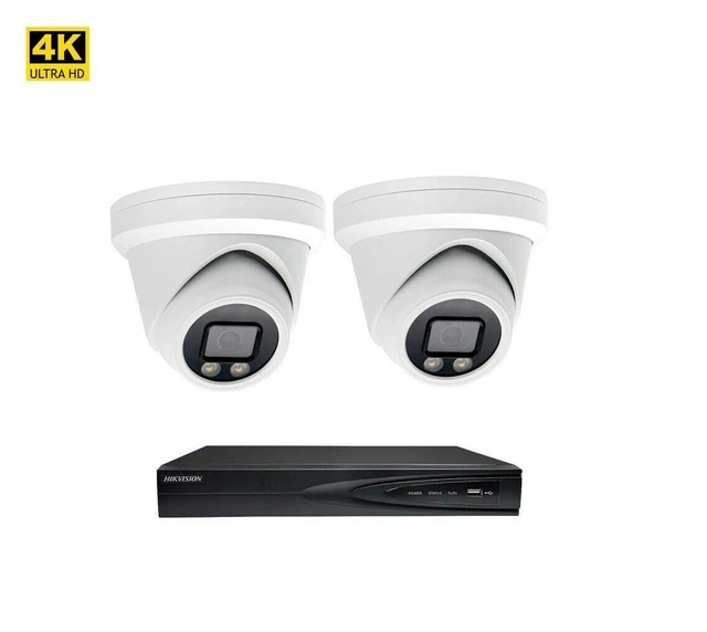 Caméras Dôme 2x8MP VAI2385HK + Enregistreur Hikvision 7604NI + Kit Câble...