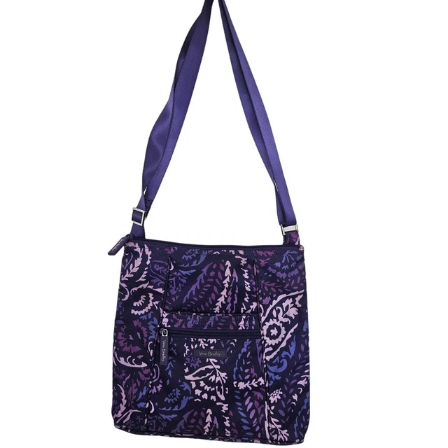 Vera Bradley Purple Paisley Amethyst Crossbody Bag Purse EUC Casual Travel