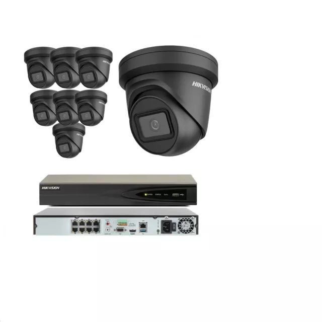 Hikvision 8Mp 4K Uhd Cctv System Poe 8Ch Channel Nvr Darkfighter Dome Camera Kit