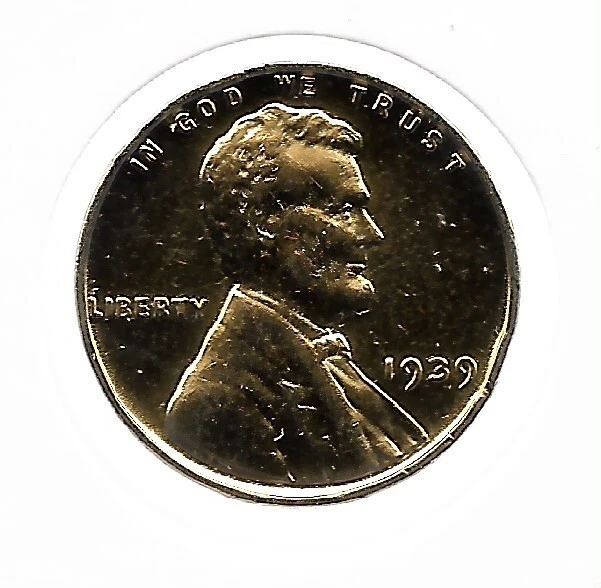 1939 US Liberty Lincoln Gold Cent Penny Great Depression Collection Coin LOT:58