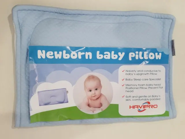 HAVIPRO Newborn Baby Pillow ( Baby Blue Color  )