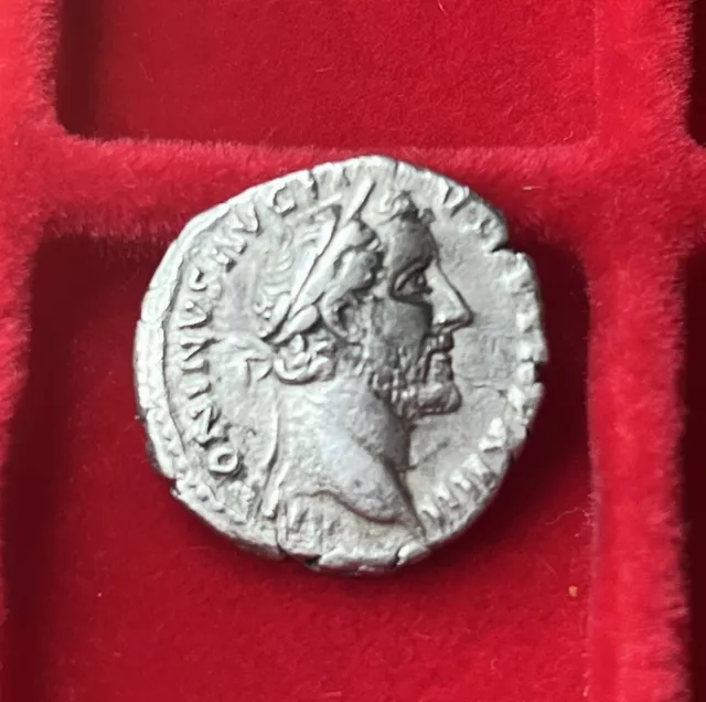 Antoninus Pius Denarius. Authentic Ancient Roman Coin