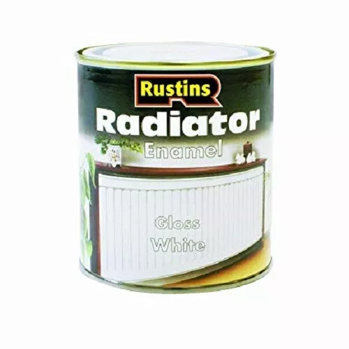 Rustins - Radiator Enamel Paint Gloss - WHITE - 250ML / 500ML