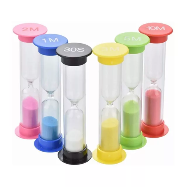 6x Sand Timers Set 30 Seconds 1/2/3/5/10 Minutes Hourglass Cooking Exercise N488
