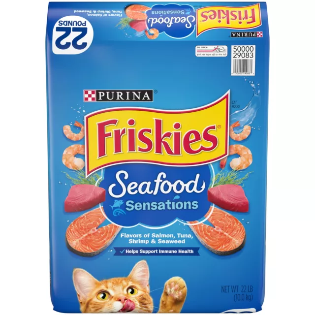 Friskies Seafood Sensations Salmon & Tuna & Shrimp & Seaweed Dry Cat Food