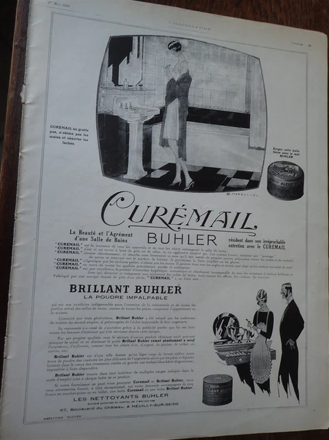 Ancienne Boîte Publicitaire Miniature Curémail Buhler, Tôle émaillée, épicerie 1930