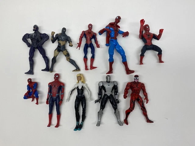 Spider-Man Action Figure Lot of 10 Marvel Used toy biz hasbro 1994, 2002, 2006