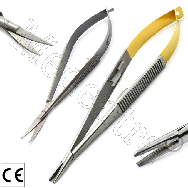 Castroviejo Holder Suture Forceps Micro Spring Scissors Porta Aghi