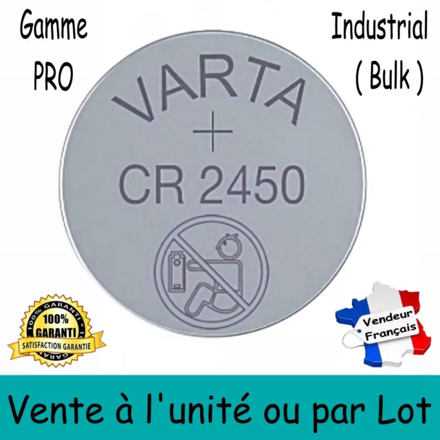 Piles bouton CR2450 VARTA Lithium 3V - Au choix par 1 2 5 10 20 30 40 50 ou 100