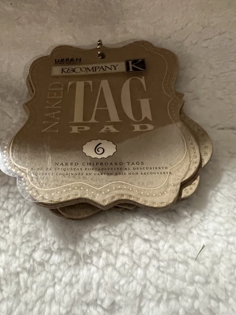 Paquete de etiquetas de chipboard desnudo K & Co NUEVO