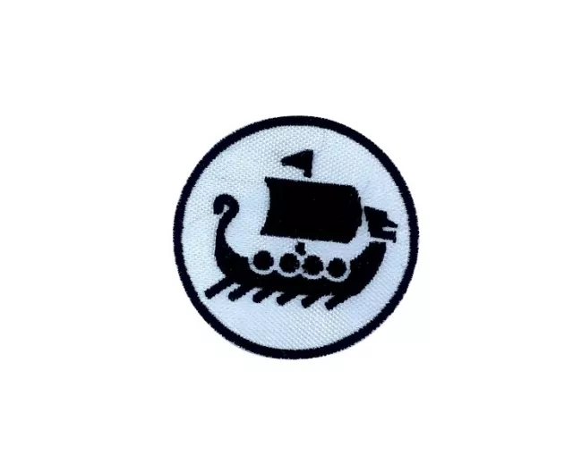 Patch aufnaher aufbugler applikation bügelbild Wikinger boot