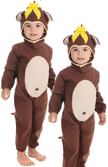 Kids Jungle Zoo Animal Cheeky Monkey Toddler Book Week Fancy Dress Costume Age 2