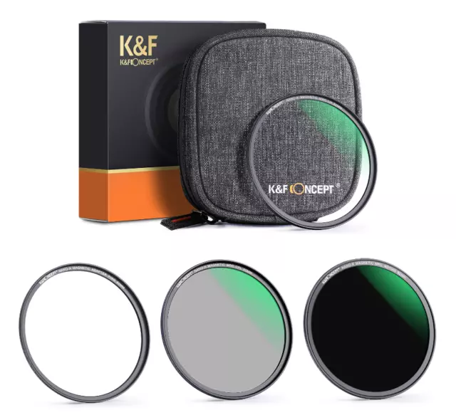 Kit de filtro de lente K&F 4 piezas MCUV + CPL + densidad neutra ND1000 + anillo adaptador magnético