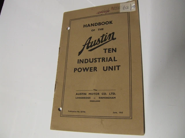 Manuale originale per centralina industriale Austin 10