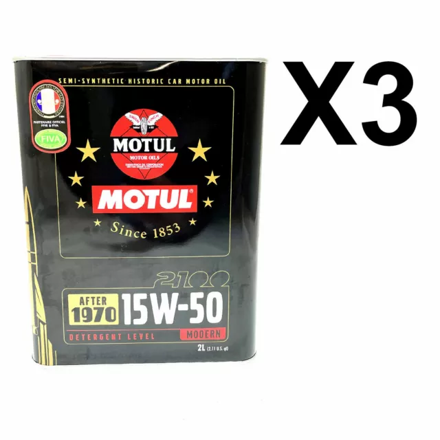 6Lt Aceite Motor Motul 2100 15W50 Manillar Sintético Coche Históricas D' Epoca