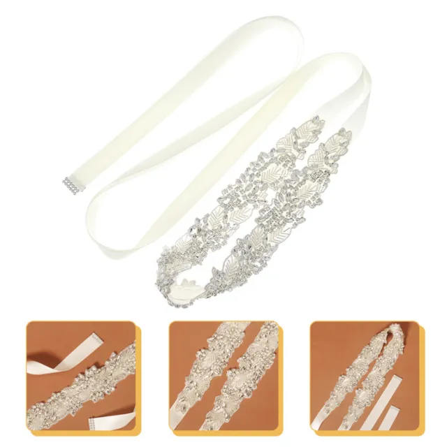Wedding Belt for Bride Dress Crystal Belts with Rhinestones Satin Sash