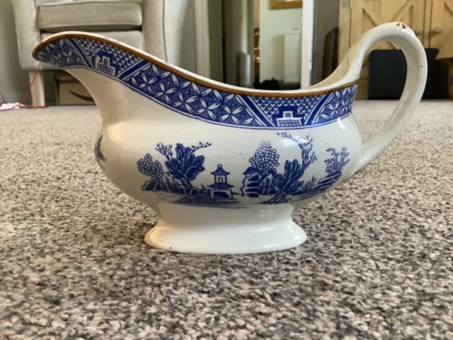 Vintage Booths Silicon China Willow Pattern gravy boat sauce jug