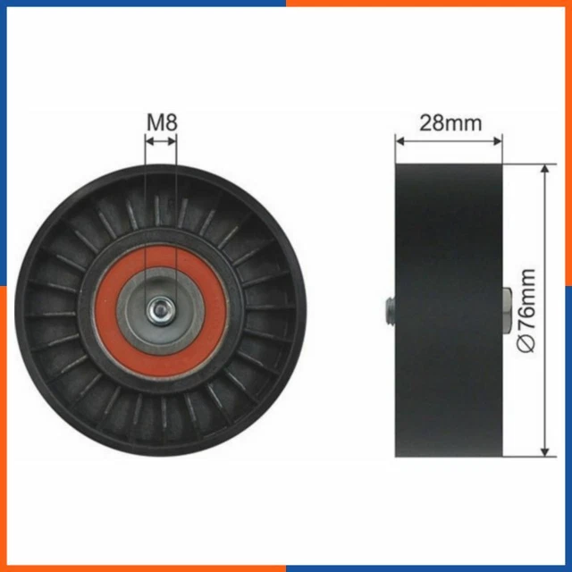 Galet tendeur de courroie d'accessoire pour AUDI | 06B903133, 1118305700, LA0197