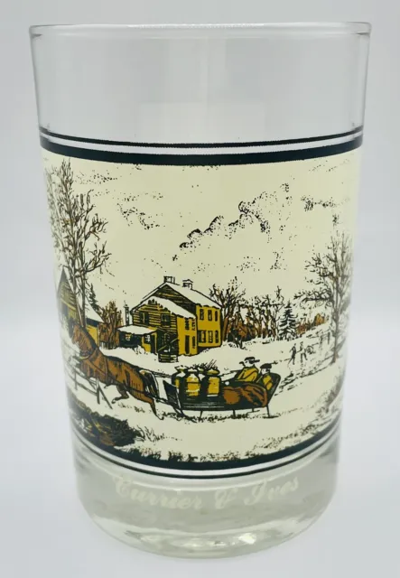 Vtg. ARBY'S 1978 Currier and Ives American Farm in Winter Christmas Tumbler #3