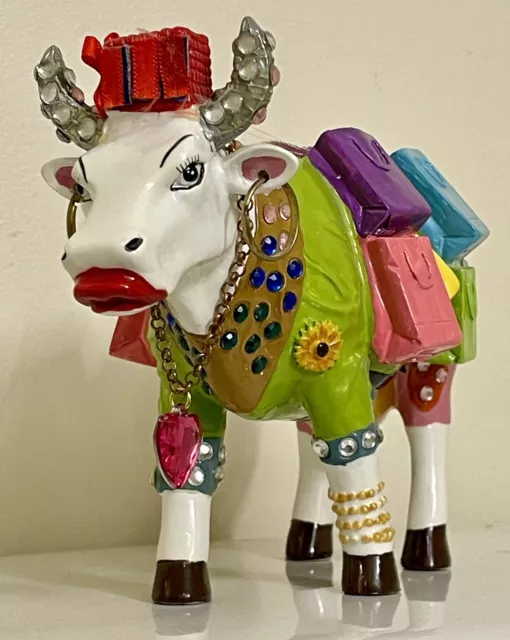 VTG CowParade MISS MOOLEVARD” Cow Figurine 2001 Houston Box & Tag Large Rare HTF