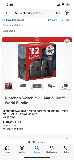 NINTENDO SWITCH 2 + Mario Kart World Bundle - Multi *PRE SALE* Ships ...