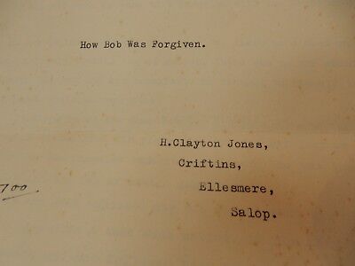MANUSCRIPT  VERSES POEMS   H CLAYTON JONES  CRIFTINS ELLESMERE S 