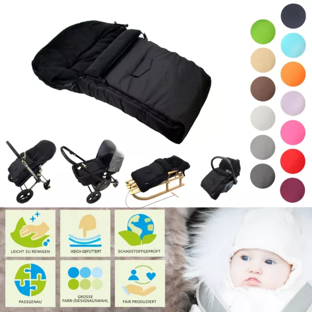 BAMBINIWELT Winterfußsack FUßSACK für Kinderwagen Buggy FLEECE UNI (90cm)