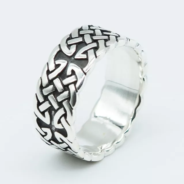 Celtic Knot Silver 925 Cross Men Ring Women Biker Skull Wedding Band
