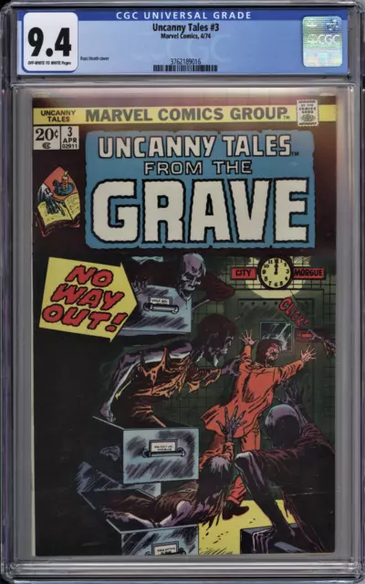 Uncanny Tales #3 CGC 9.4 NM OwWp Marvel Comics 1974 Russ Heath Cvr "No Way Out"