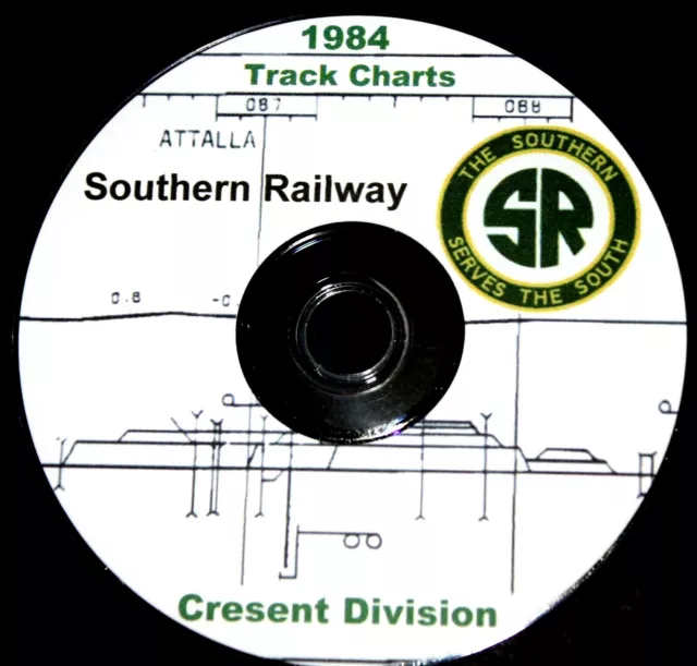 Southern Railway 1984 Cresent Division Track Chart PDF Pages DVD