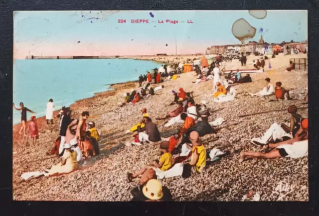 carte postale ancienne DIEPPE  76 - LA PLAGE