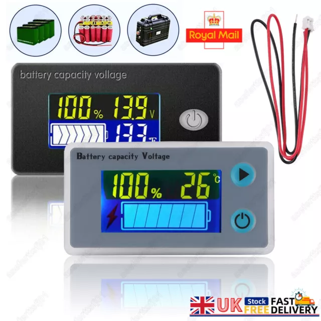 12V/24V/48V Battery Capacity Status LCD Digital Display Indicator Monitor Meter