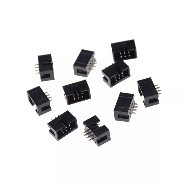 10PCS DC3-6P 2.54mm 2x3 Pin Straight Male Shrouded header IDC Socket Z Hu