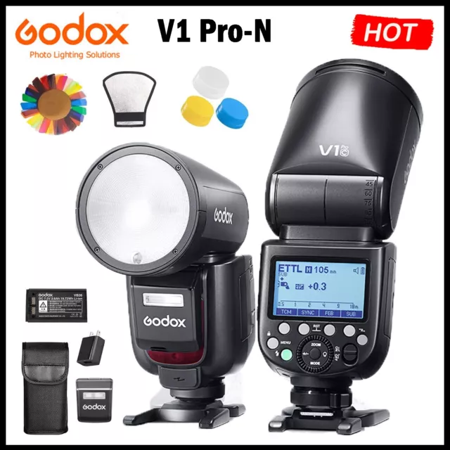 Godox V1 Pro-N TTL Li-ion Round Head Camera Flash Light Speedlight for Nikon